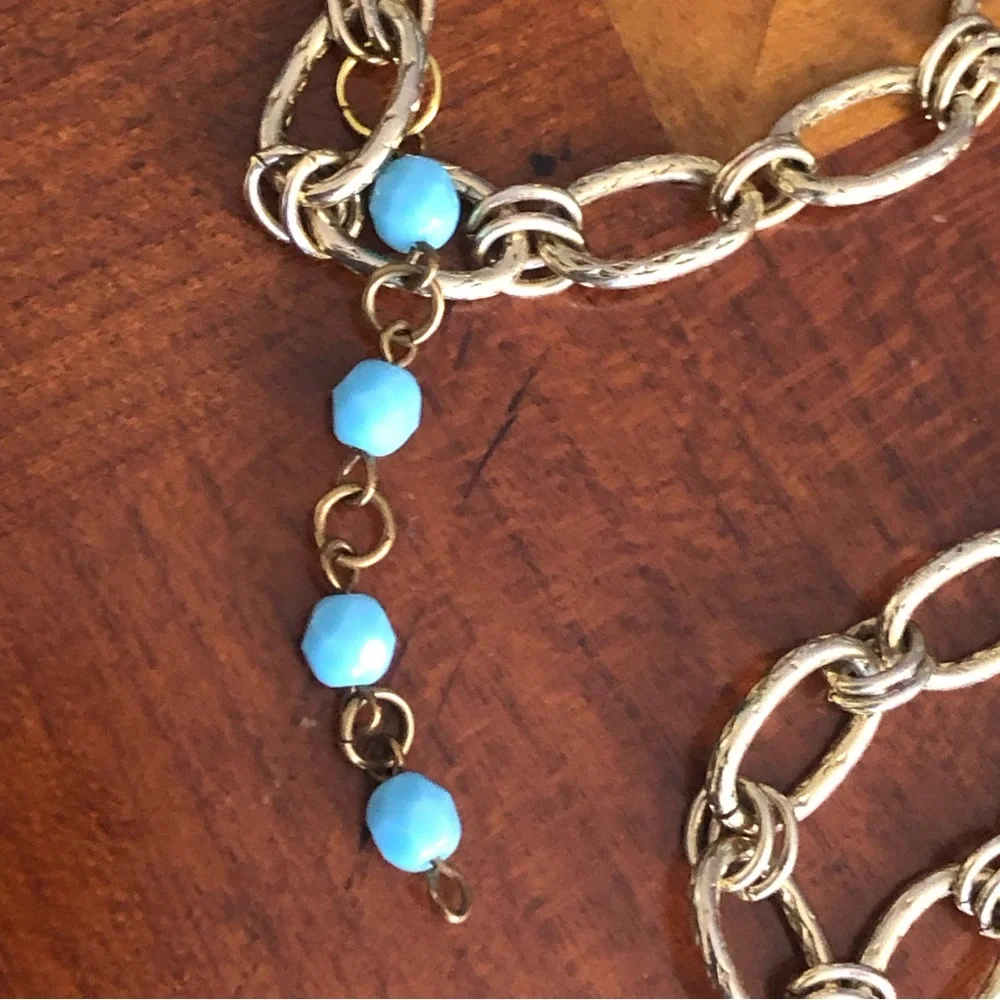 Handcrafted recycled material sodalite natural stone accent necklace